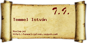 Temmel István névjegykártya